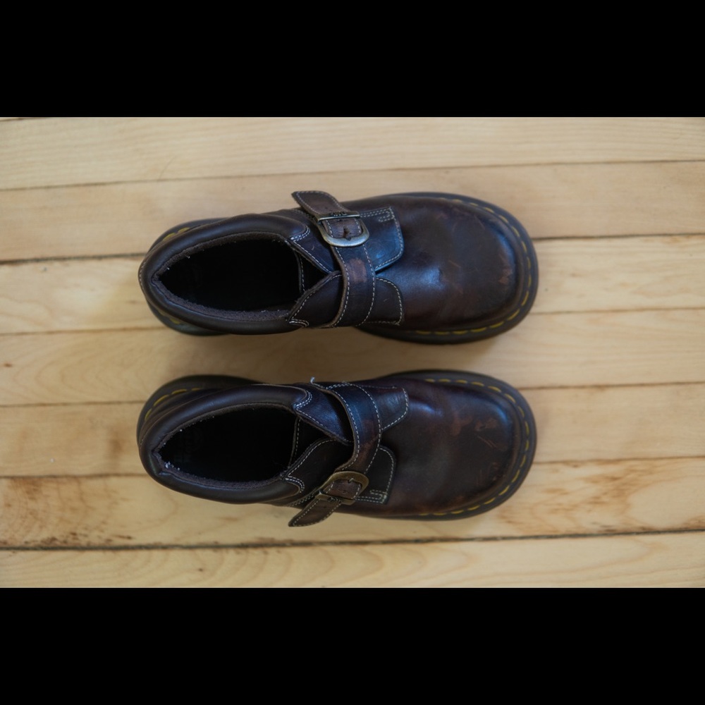 Dr. Marten single strap platform chunky shoes